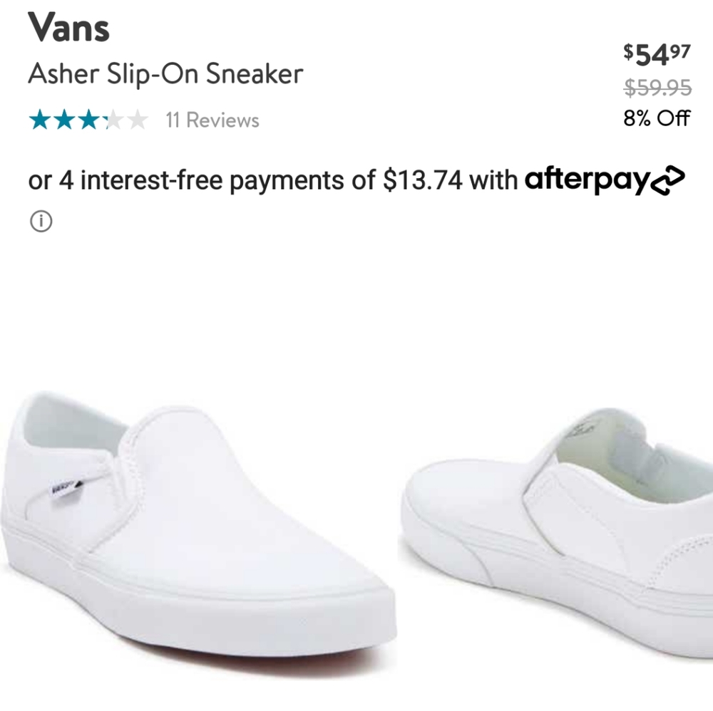 Vans original slip on sneakers. Worn twice.